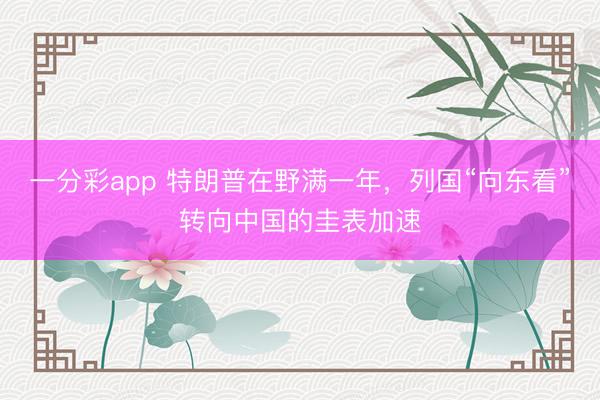 一分彩app 特朗普在野满一年，列国“向东看”转向中国的圭表加速
