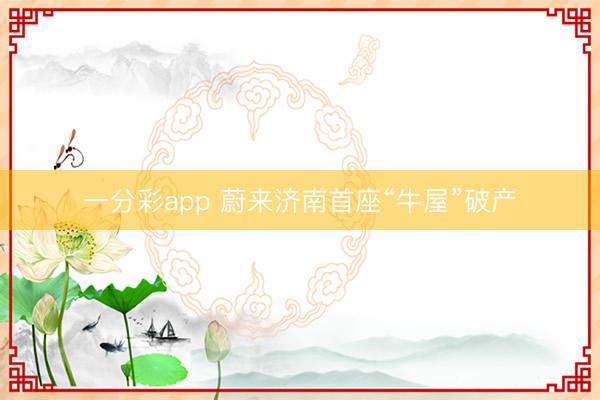 一分彩app 蔚来济南首座“牛屋”破产