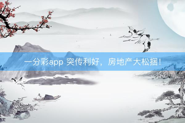 一分彩app 突传利好，房地产大松捆！