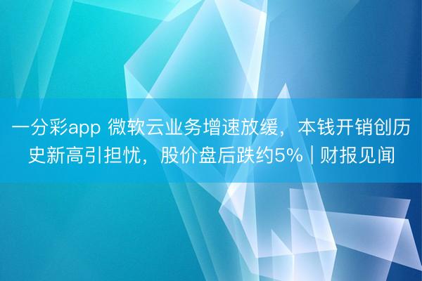 一分彩app 微软云业务增速放缓，本钱开销创历史新高引担忧，股价盘后跌约5% | 财报见闻