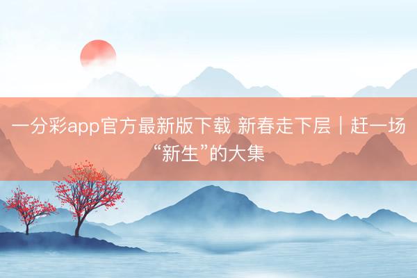 一分彩app官方最新版下载 新春走下层｜赶一场“新生”的大集
