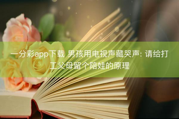 一分彩app下载 男孩用电视声藏哭声: 请给打工父母留个陪娃的原理