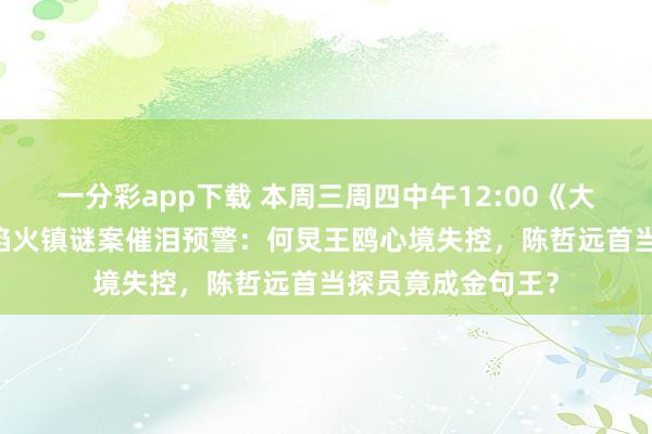 一分彩app下载 本周三周四中午12:00《大探员11》第三案焰火镇谜案催泪预警：何炅王鸥心境失控，陈哲远首当探员竟成金句王？