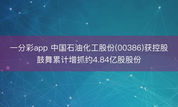 一分彩app 中国石油化工股份(00386)获控股鼓舞累计增抓约4.84亿股股份