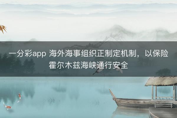 一分彩app 海外海事组织正制定机制，以保险霍尔木兹海峡通行安全