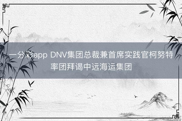一分彩app DNV集团总裁兼首席实践官柯努特率团拜谒中远海运集团