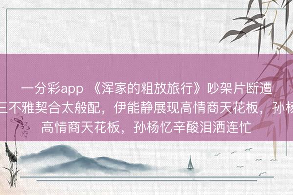 一分彩app 《浑家的粗放旅行》吵架片断遭删减，马頔李纯三不雅契合太般配，伊能静展现高情商天花板，孙杨忆辛酸泪洒连忙