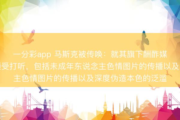 一分彩app 马斯克被传唤：就其旗下酬酢媒体平台的欠妥活动领受打听，包括未成年东说念主色情图片的传播以及深度伪造本色的泛滥