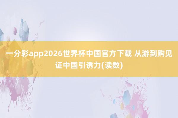一分彩app2026世界杯中国官方下载 从游到购见证中国引诱力(读数)