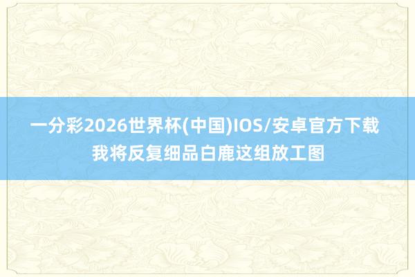 一分彩2026世界杯(中国)IOS/安卓官方下载 我将反复细品白鹿这组放工图