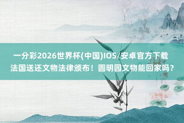 一分彩2026世界杯(中国)IOS/安卓官方下载 法国送还文物法律颁布！圆明园文物能回家吗？
