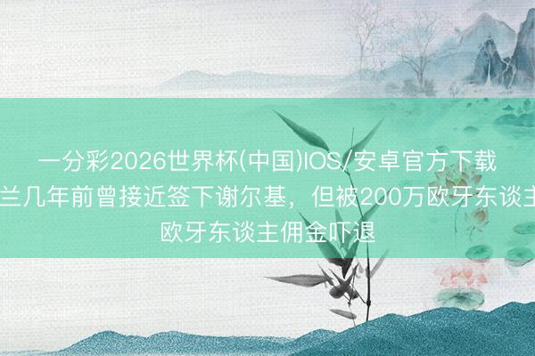 一分彩2026世界杯(中国)IOS/安卓官方下载 记者：米兰几年前曾接近签下谢尔基，但被200万欧牙东谈主佣金吓退