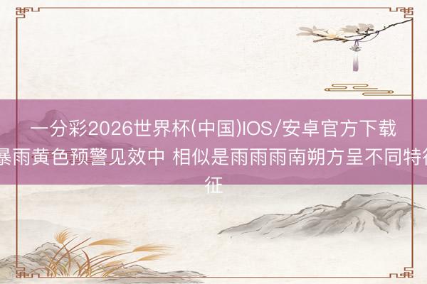 一分彩2026世界杯(中国)IOS/安卓官方下载 暴雨黄色预警见效中 相似是雨雨雨南朔方呈不同特征