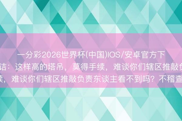 一分彩2026世界杯(中国)IOS/安卓官方下载 中央窥察巡缉组马上驳诘：这样高的塔吊，莫得手续，难谈你们辖区推敲负责东谈主看不到吗？不稽查吗？