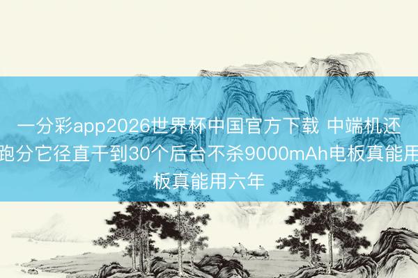 一分彩app2026世界杯中国官方下载 中端机还在比跑分它径直干到30个后台不杀9000mAh电板真能用六年