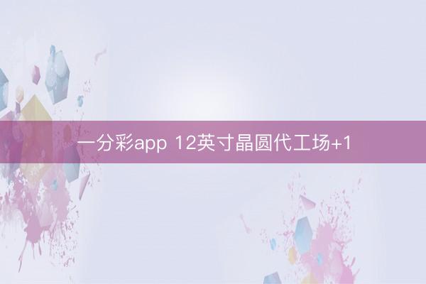 一分彩app 12英寸晶圆代工场+1