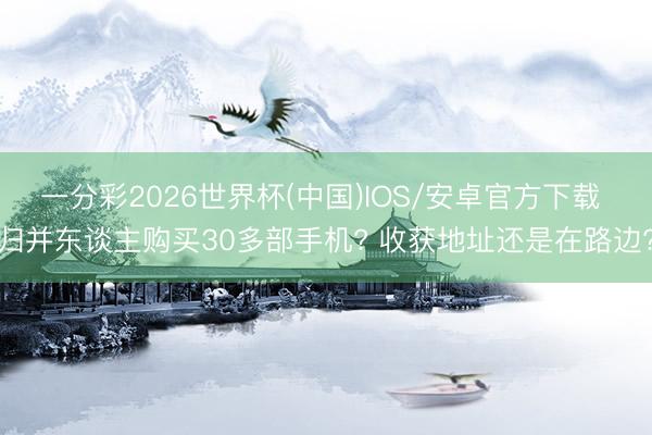 一分彩2026世界杯(中国)IOS/安卓官方下载 归并东谈主购买30多部手机? 收获地址还是在路边?