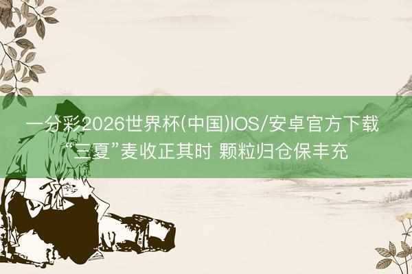 一分彩2026世界杯(中国)IOS/安卓官方下载 “三夏”麦收正其时 颗粒归仓保丰充
