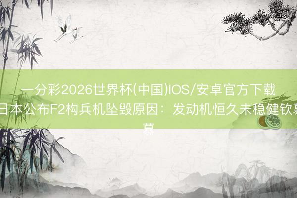 一分彩2026世界杯(中国)IOS/安卓官方下载 日本公布F2构兵机坠毁原因：发动机恒久未稳健钦慕
