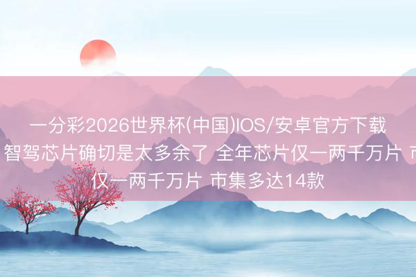 一分彩2026世界杯(中国)IOS/安卓官方下载 零跑朱江明: 智驾芯片确切是太多余了 全年芯片仅一两千万片 市集多达14款